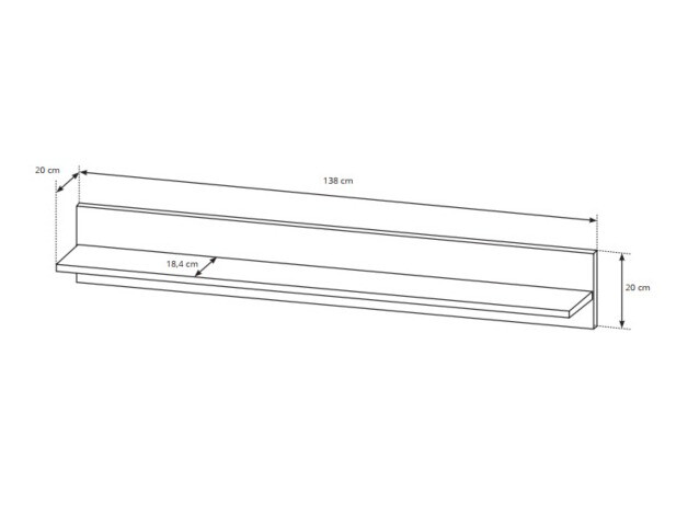 Estantería de pared Novbela 110 (Blanco + Blanco brillante + Roble nieto)