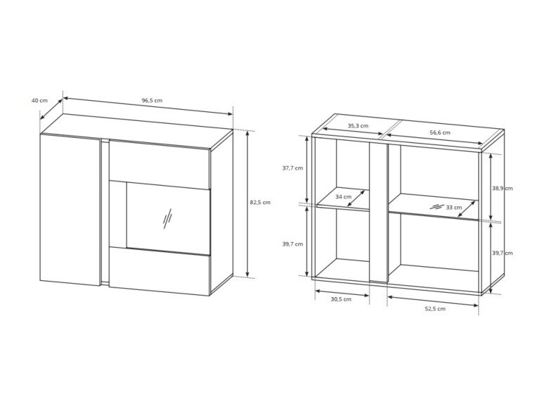 Estantería de pared Novbela 112 (Roble Artisan + Grafito)