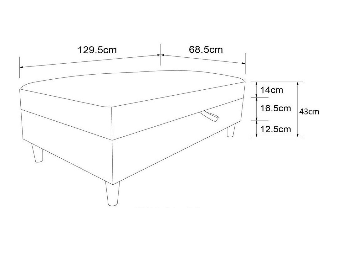 Banco tapizado Tulsa 536 (Gris)