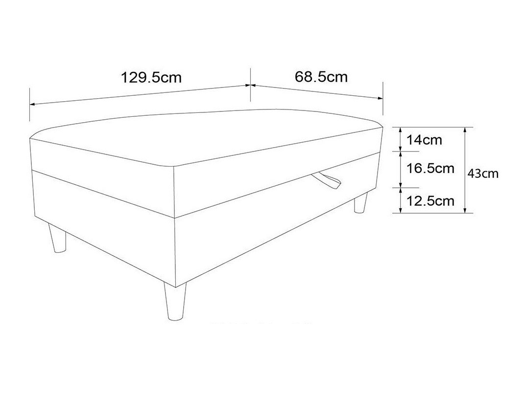 Banco tapizado Tulsa 537 (Amarillo oscuro)