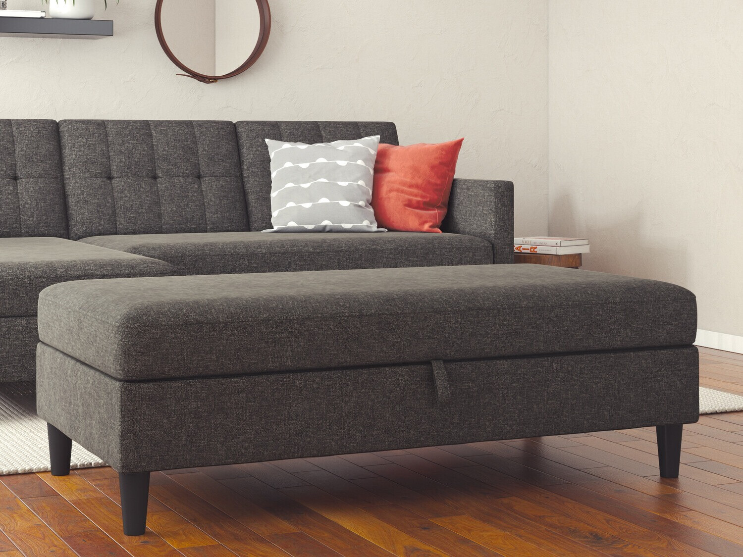 Banco tapizado Tulsa 537 (Gris)