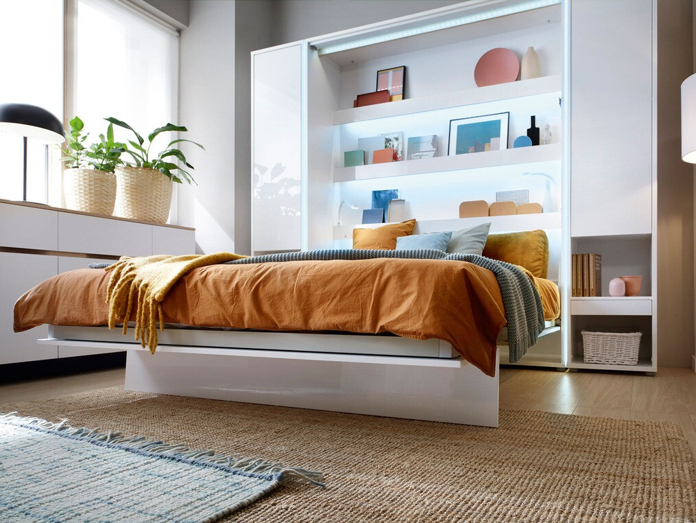 Estantería Concept Pro Lenart II (Blanco + Blanco brillante)