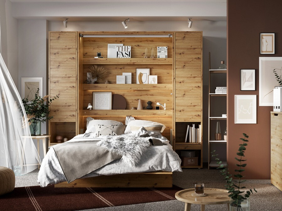 Cama plegable Concept Lenart (Roble Artisan)