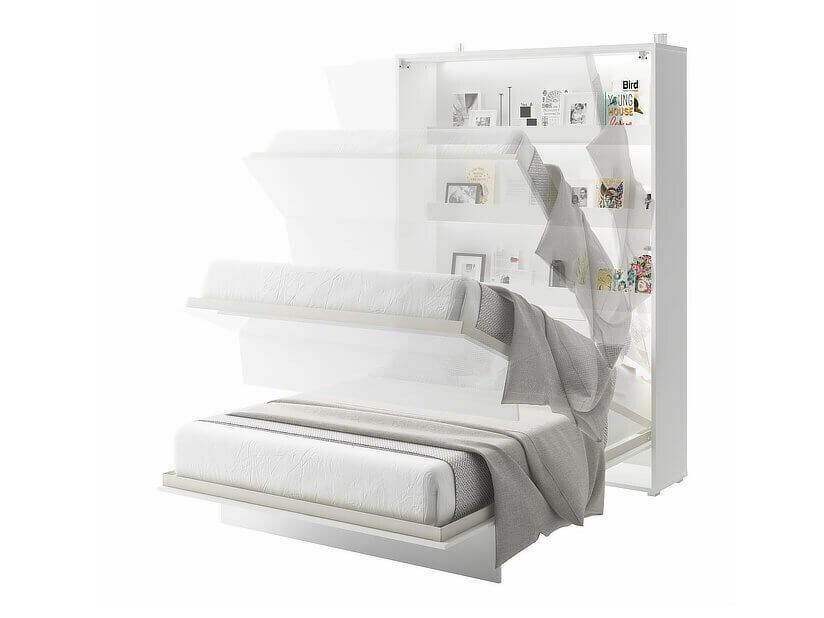 Cama plegable Concept Pro Lenart Levfere 102 (Blanco + Blanco brillante)