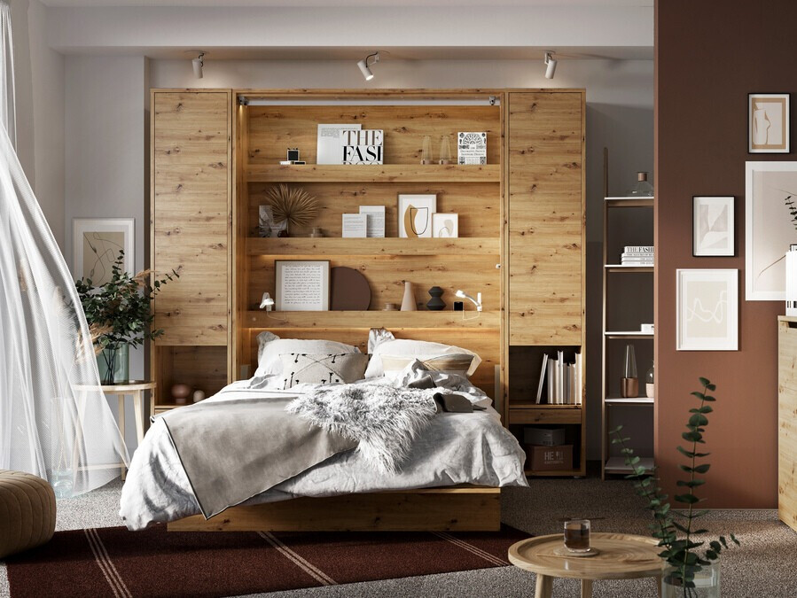 Cama plegable Concept Pro Lenart Levfere 102 (Roble Artisan)