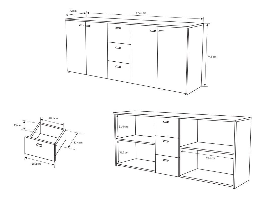 Cómoda Kingston 116 (Blanco)