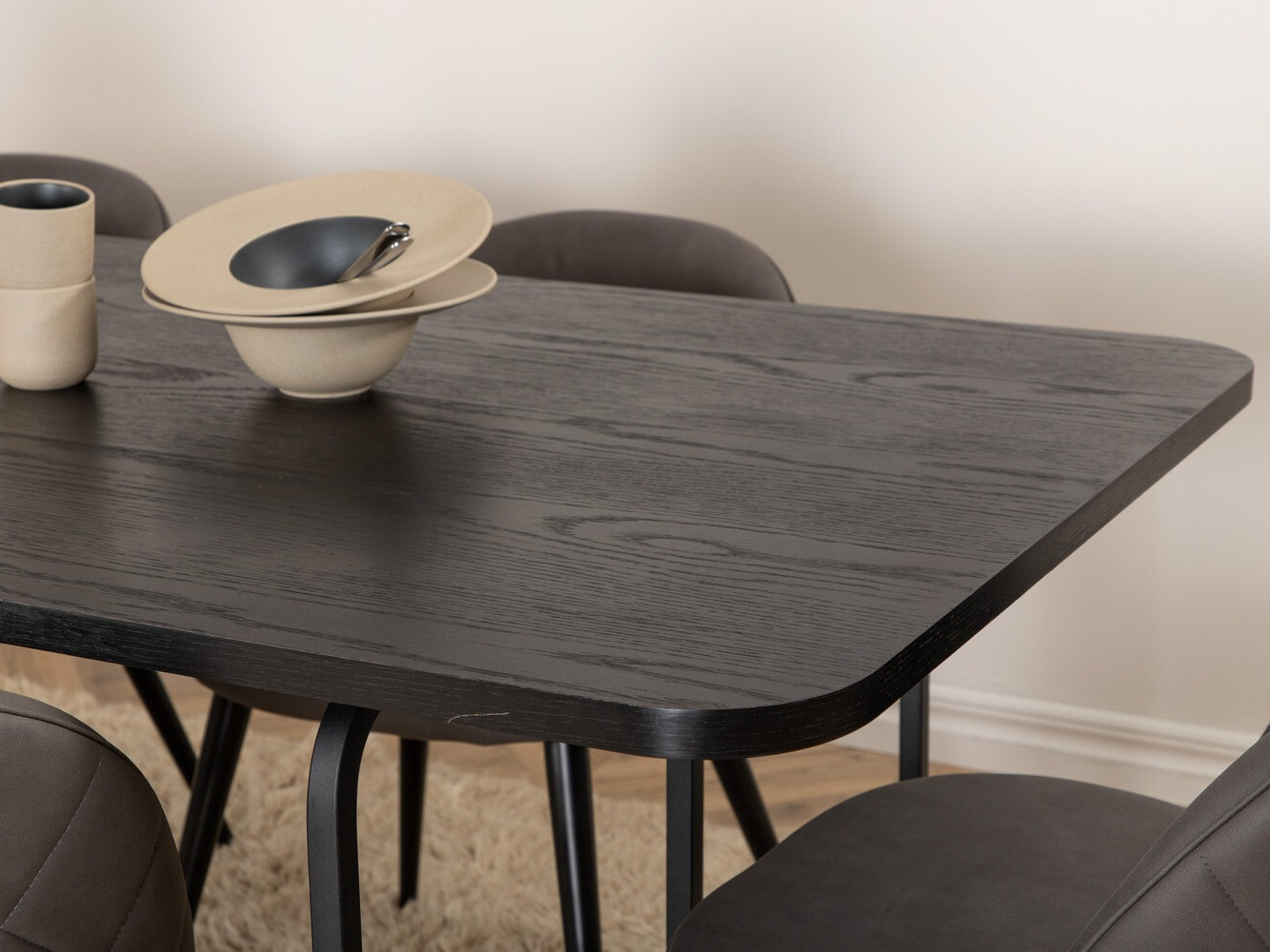 Conjunto de mesas y sillas para comedor Dallas 2784 (Gris + Negro)