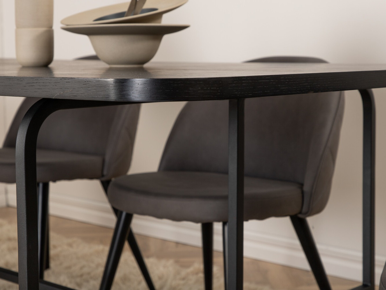 Conjunto de mesas y sillas para comedor Dallas 2784 (Gris + Negro)