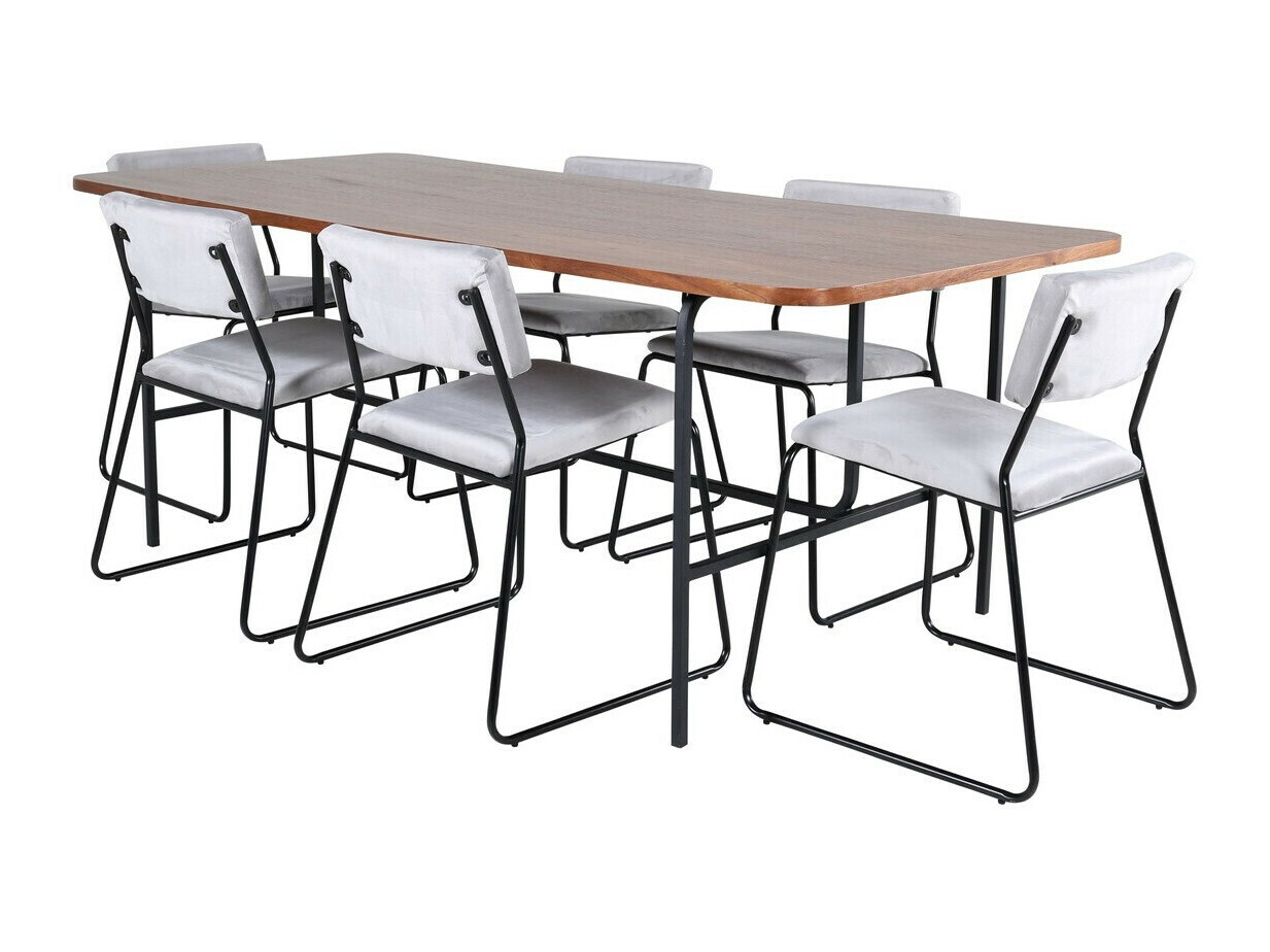 Conjunto de comedor Dallas 2795 (Gris + Negro)