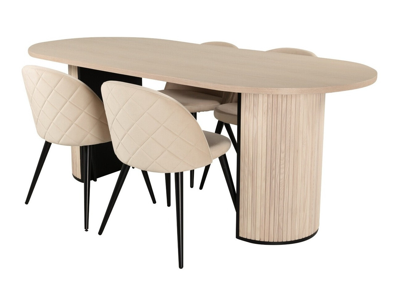 Conjunto de mesas y sillas para comedor Dallas 2765 (Crema + Negro)