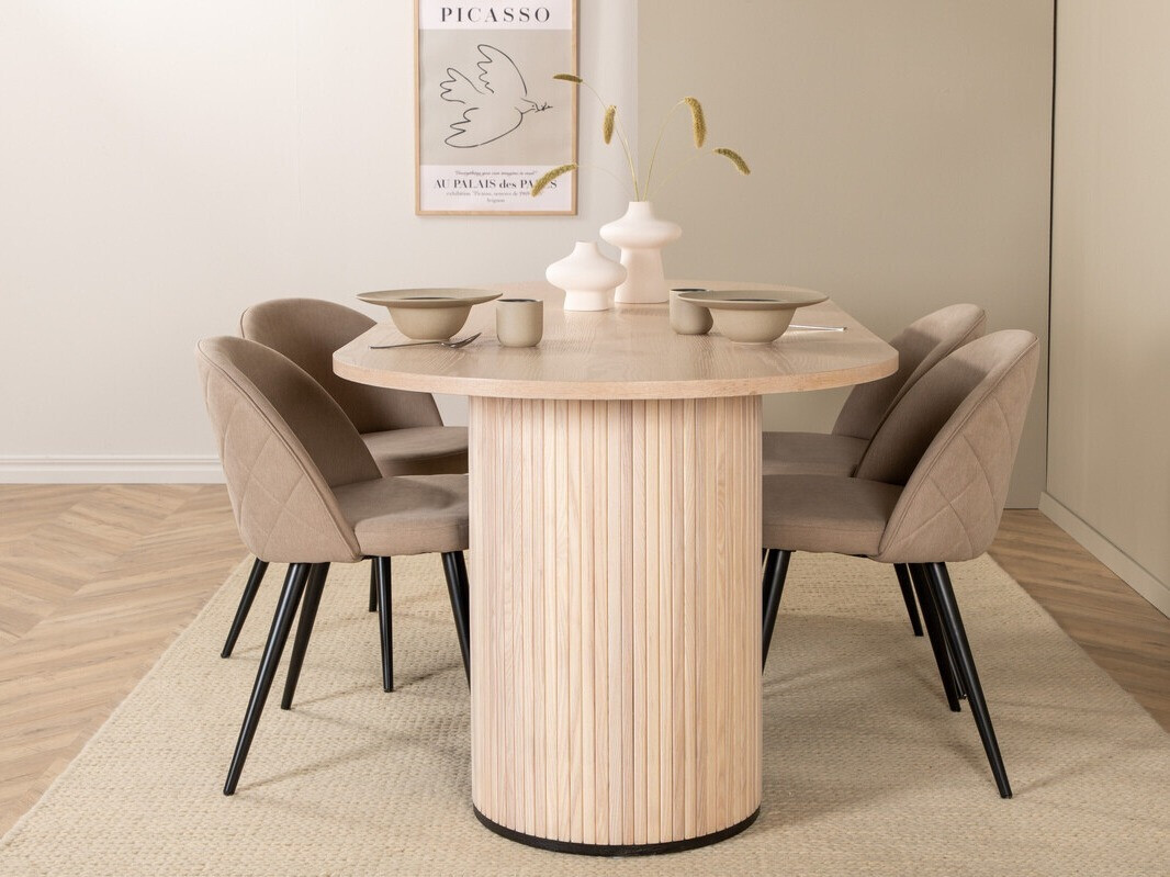 Conjunto de mesas y sillas para comedor Dallas 2765 (Crema + Negro)