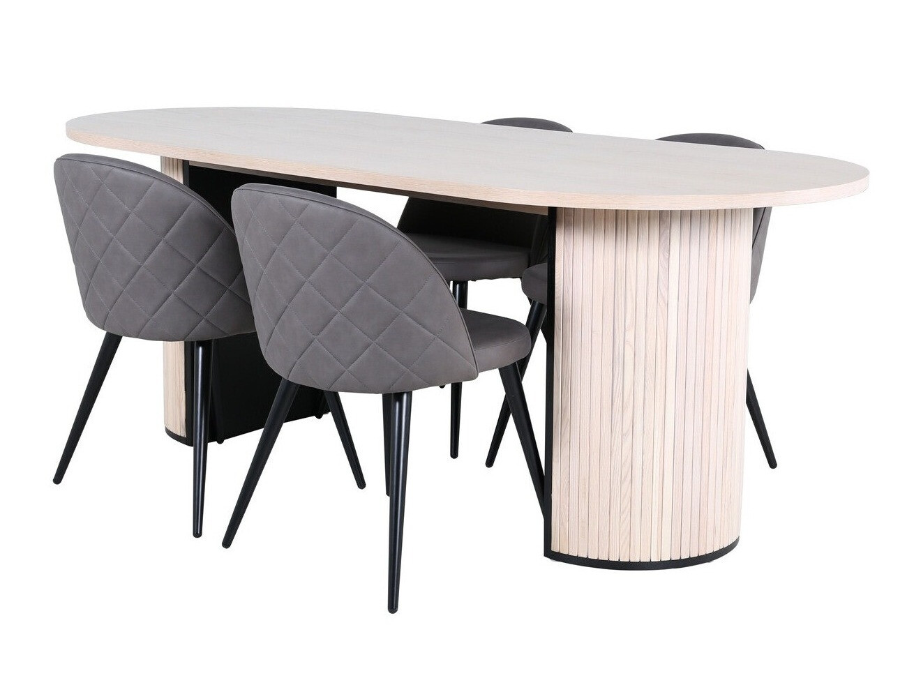 Conjunto de mesas y sillas para comedor Dallas 2765 (Gris + Negro)