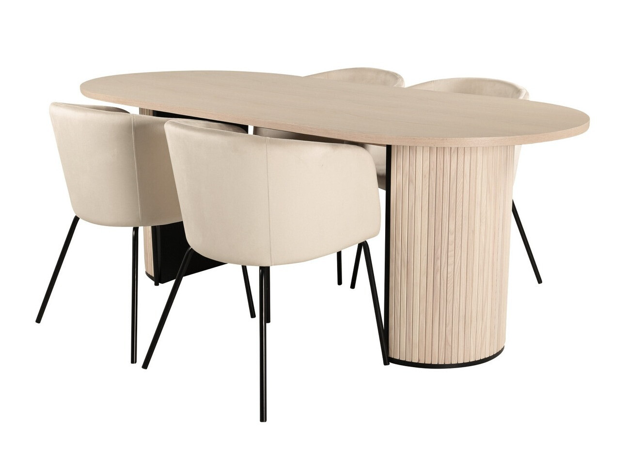 Conjunto de mesas y sillas para comedor Dallas 2767 (Crema + Negro)