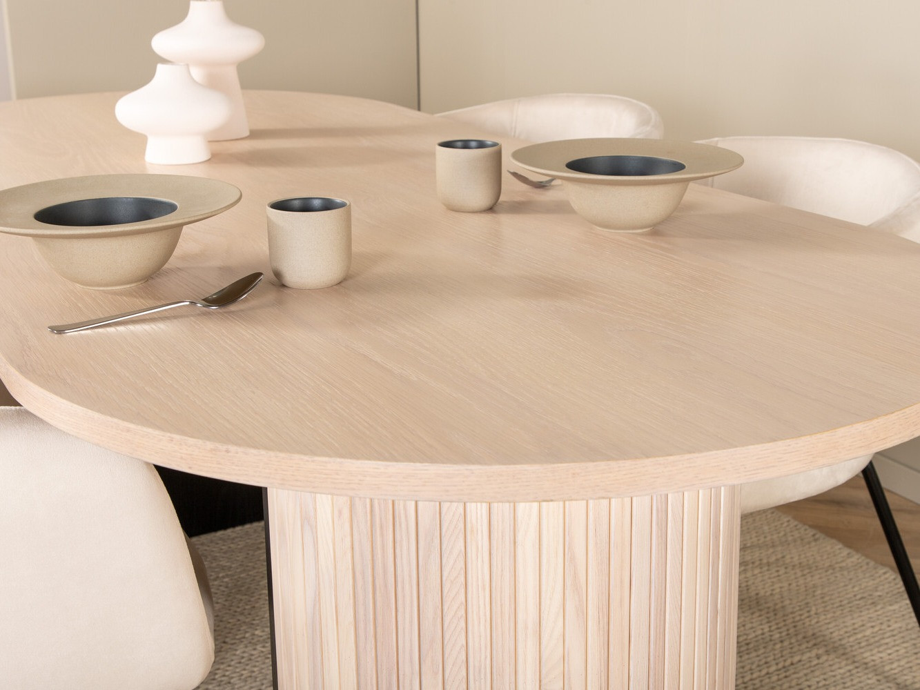 Conjunto de mesas y sillas para comedor Dallas 2767 (Crema + Negro)