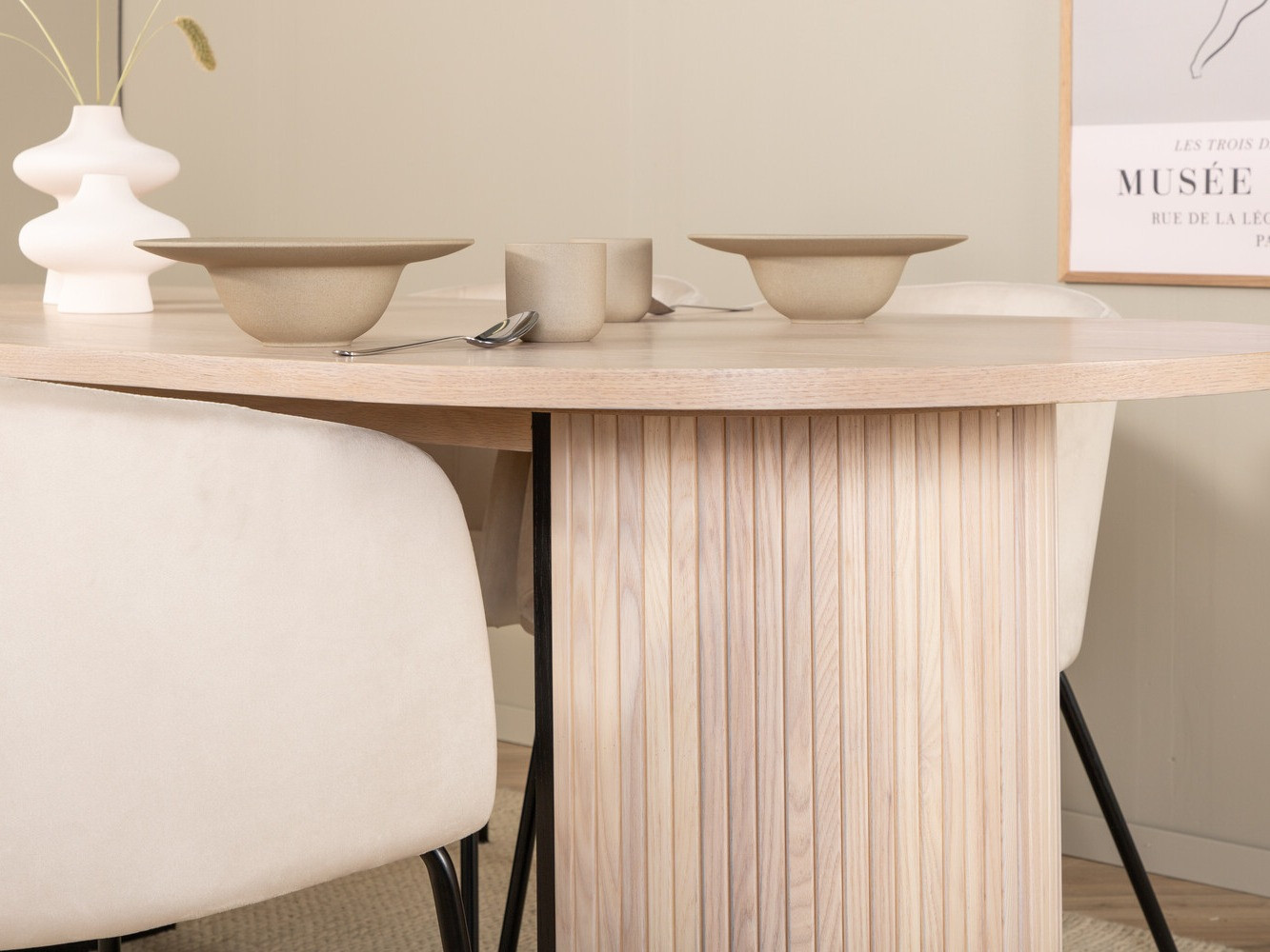 Conjunto de mesas y sillas para comedor Dallas 2767 (Crema + Negro)