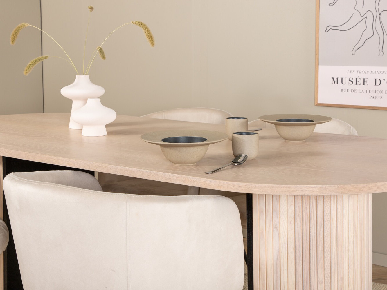 Conjunto de mesas y sillas para comedor Dallas 2767 (Crema + Negro)