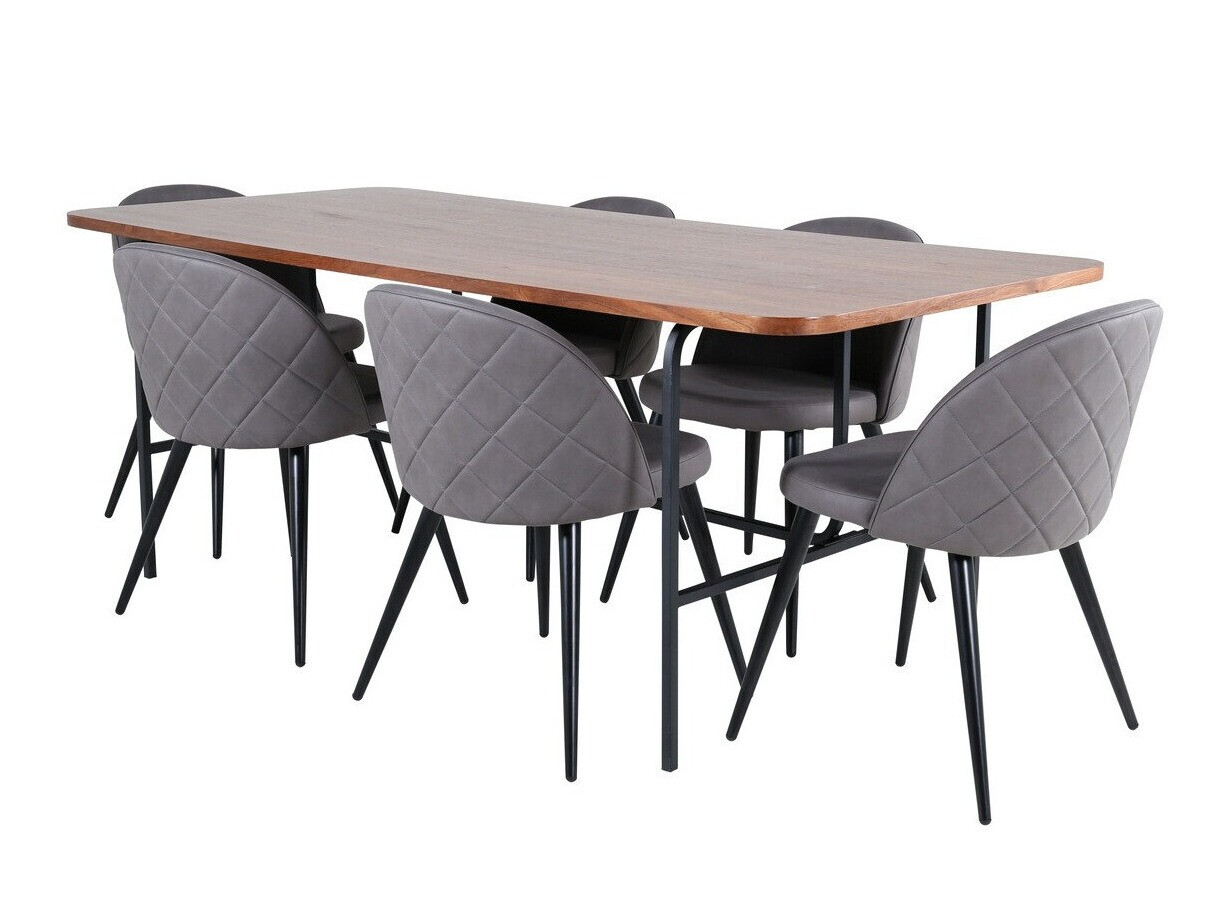 Conjunto de mesas y sillas para comedor Dallas 2785 (Gris + Negro)