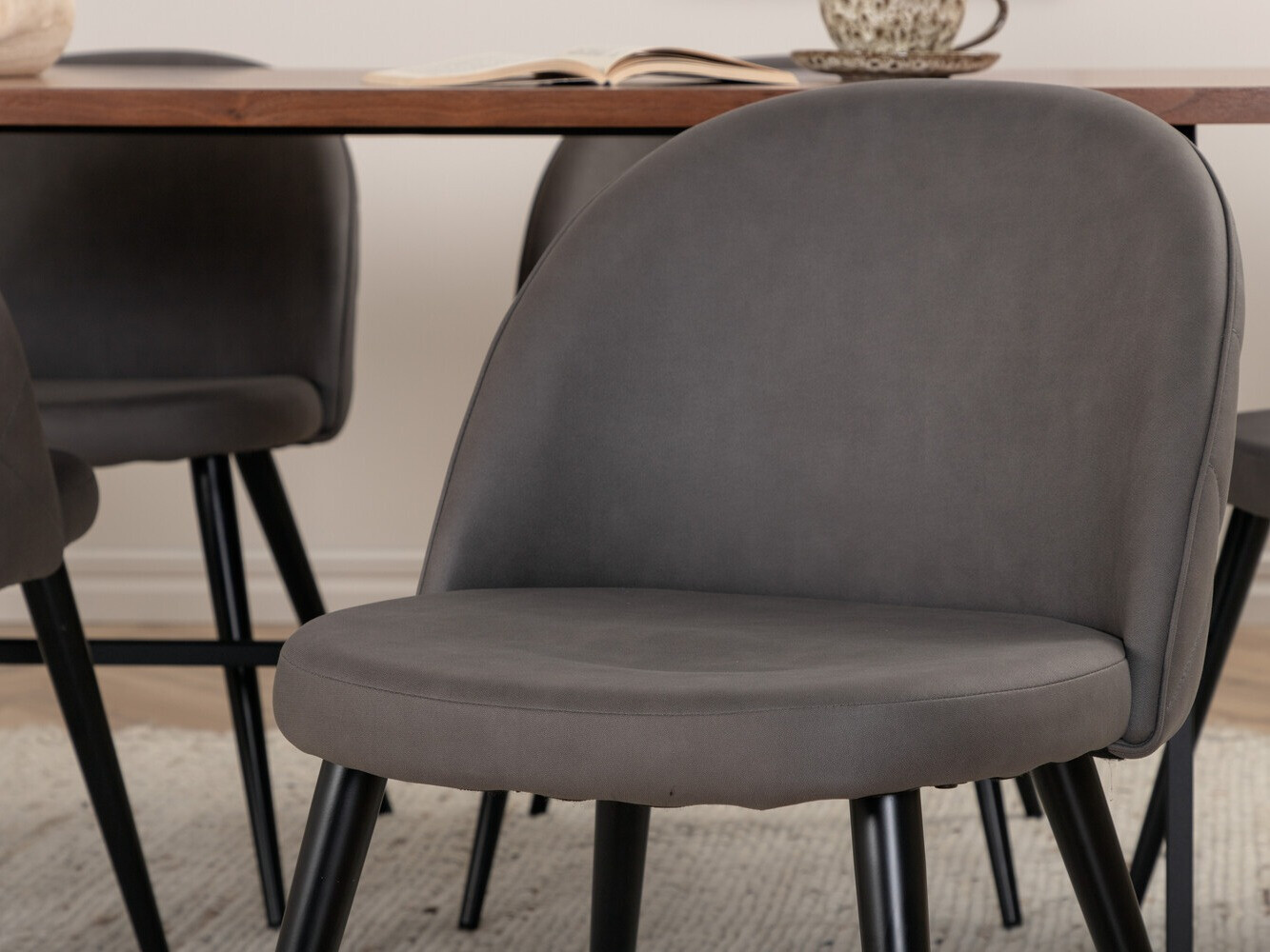 Conjunto de mesas y sillas para comedor Dallas 2785 (Gris + Negro)