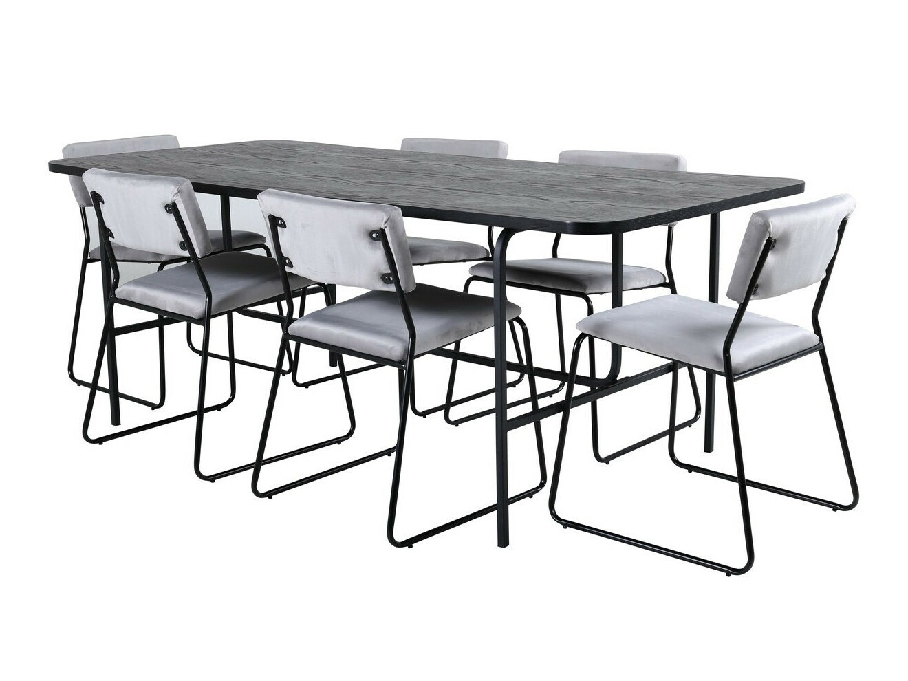 Conjunto de mesas y sillas para comedor Dallas 2790 (Gris + Negro)