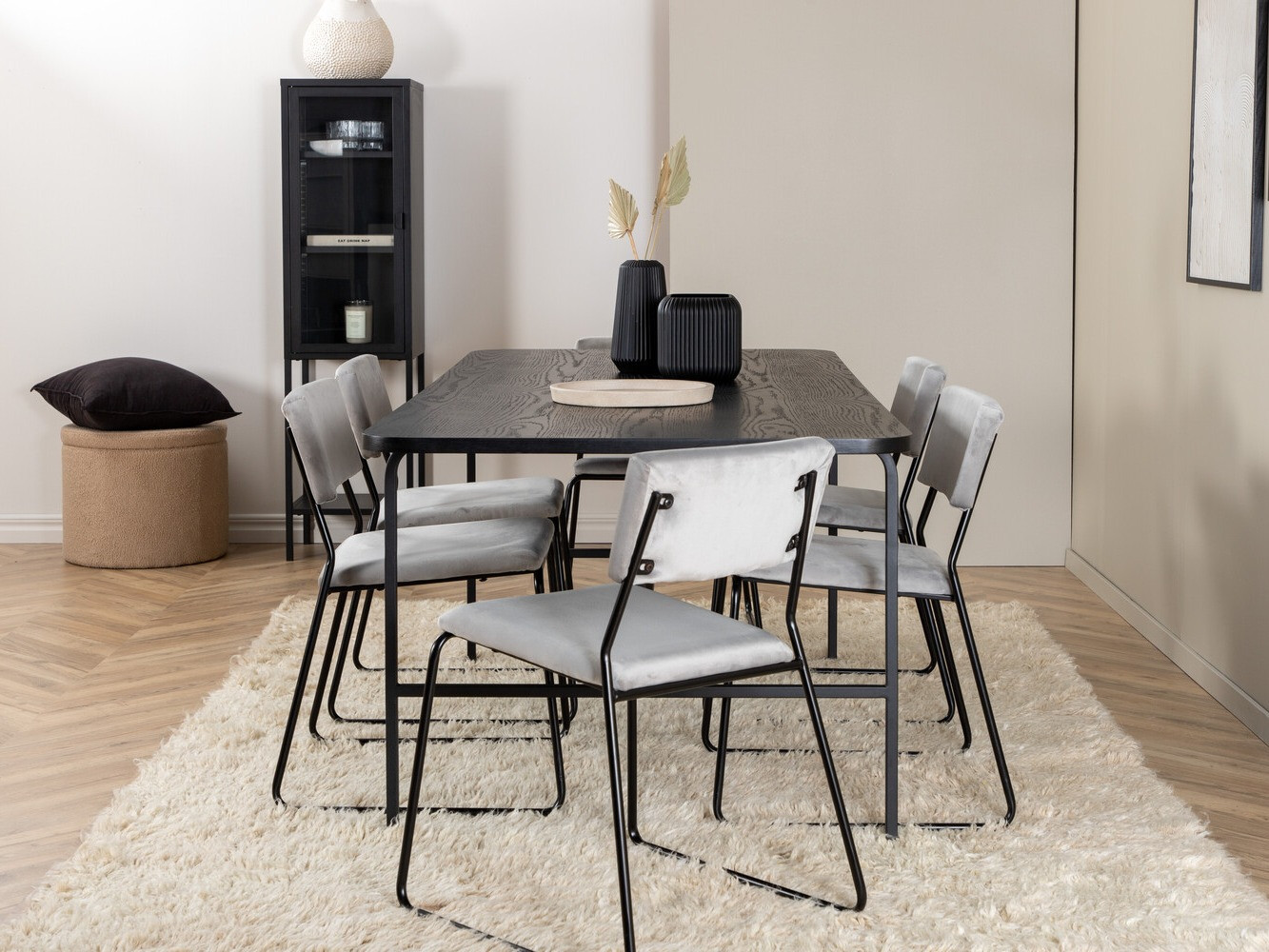 Conjunto de mesas y sillas para comedor Dallas 2790 (Gris + Negro)