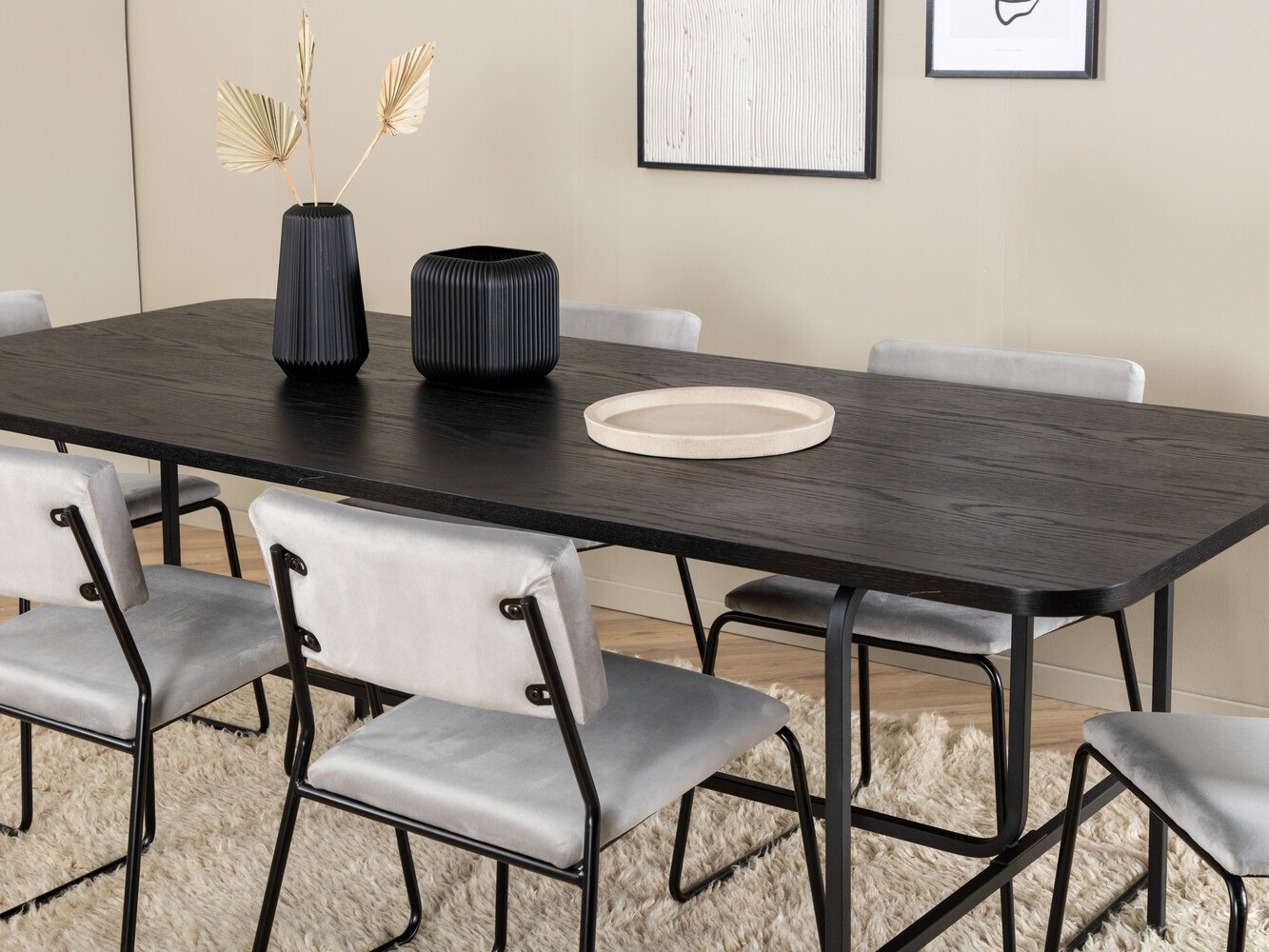 Conjunto de mesas y sillas para comedor Dallas 2790 (Gris + Negro)