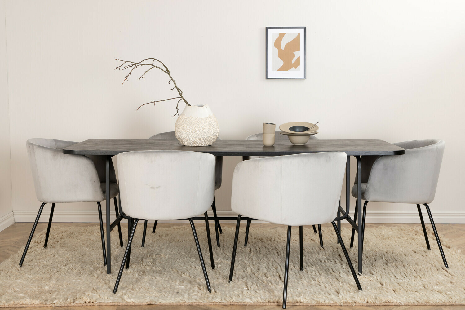 Conjunto de mesas y sillas para comedor Dallas 2794 (Gris + Negro)