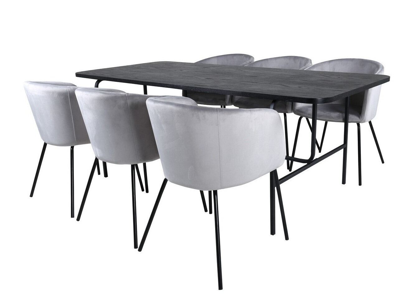 Conjunto de mesas y sillas para comedor Dallas 2794 (Gris + Negro)