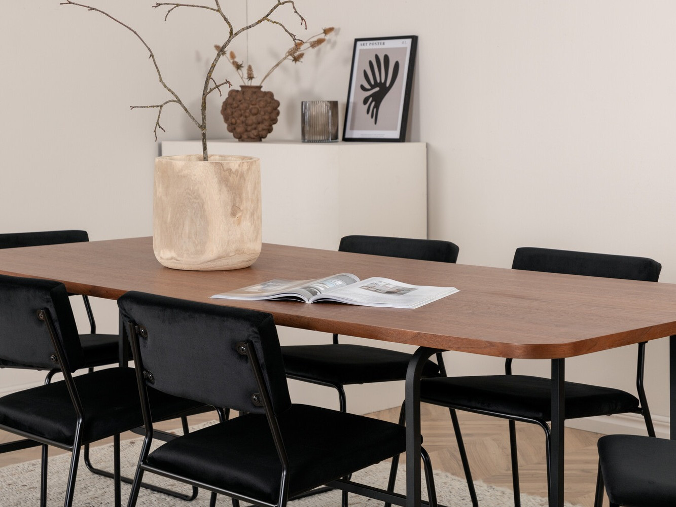 Conjunto de mesas y sillas para comedor Dallas 2795 (Negro)