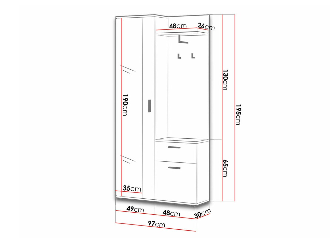 Conjunto para recibidor Pavo (Blanco)