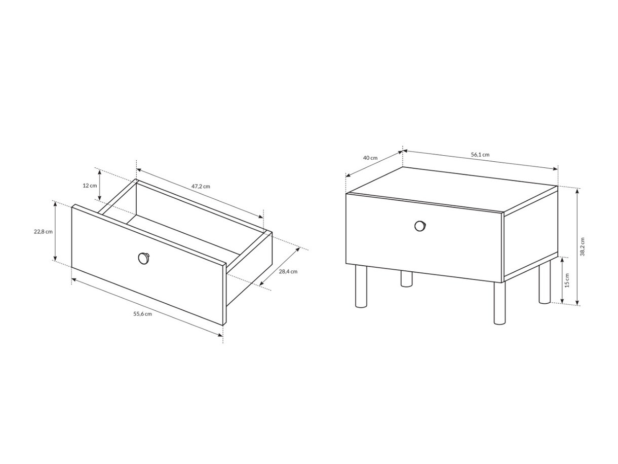 Conjunto de mesitas de noche Tivcata 102