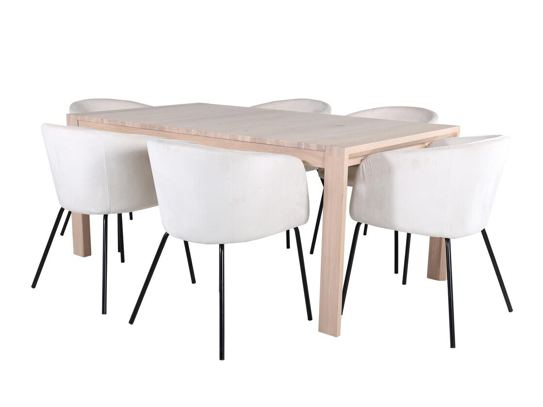 Conjunto de mesas y sillas para comedor Dallas 2955 (Beige + Negro)