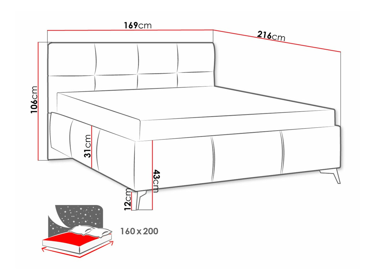 Cama ComfiDream 172 (Fresh 01)