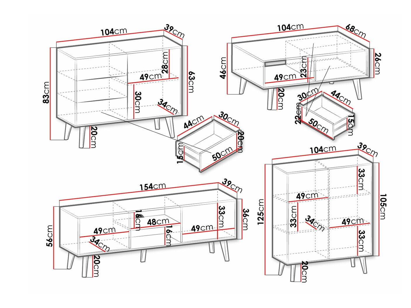 Conjunto de salón Somelu 105