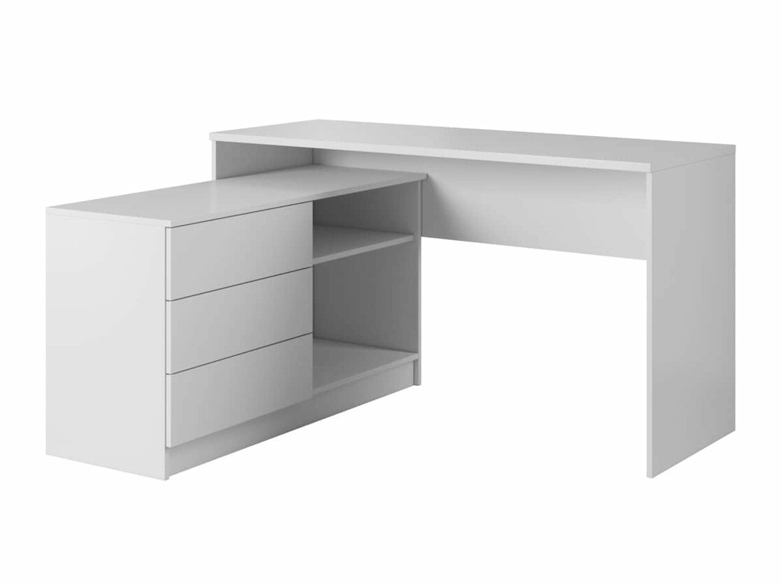 Mesa de ordenador esquinera Kingston 130 (Blanco)