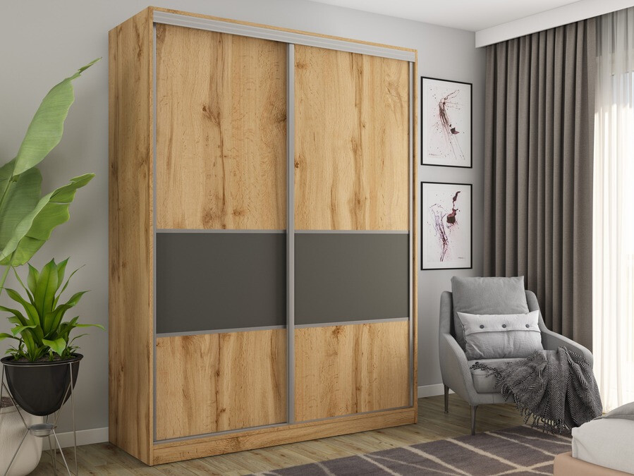 Armario Lexington 176 (Roble wotan + Grafito)