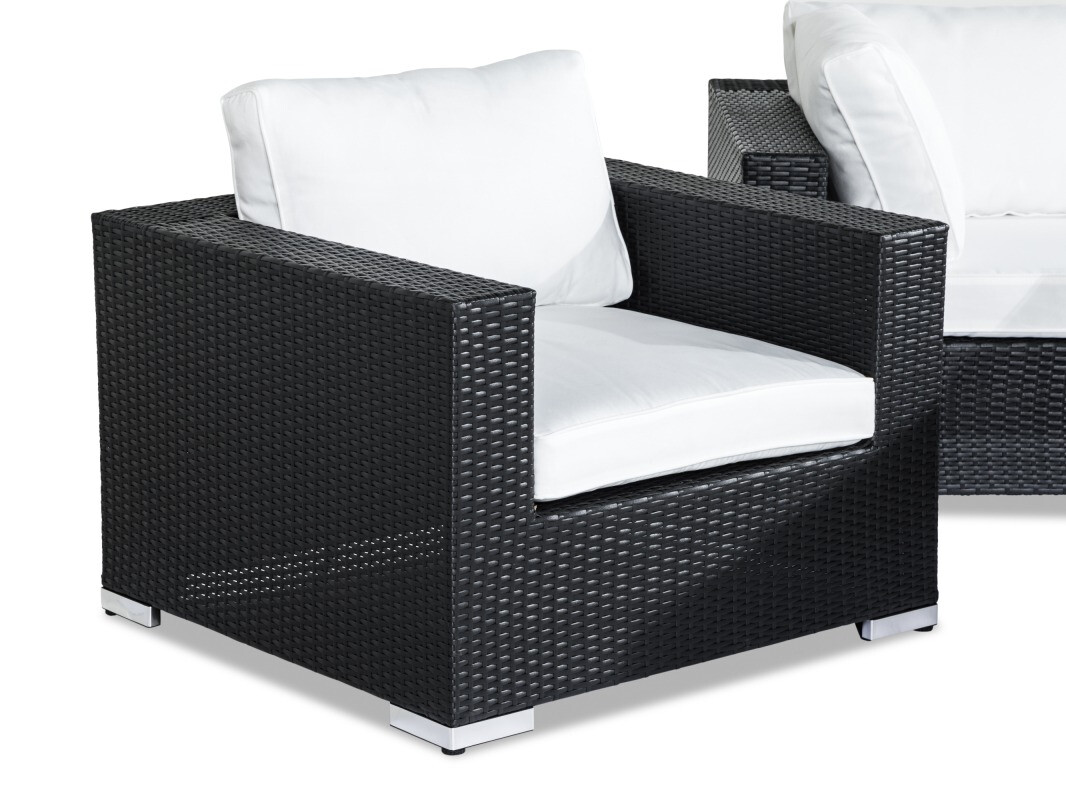 Conjunto de muebles de exterior Comfort Garden 1424 (Negro + Blanco)