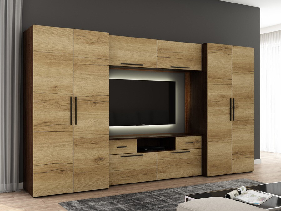 Conjunto de salón Lexington 175 (Grande roble + Roble Sonoma oscuro)