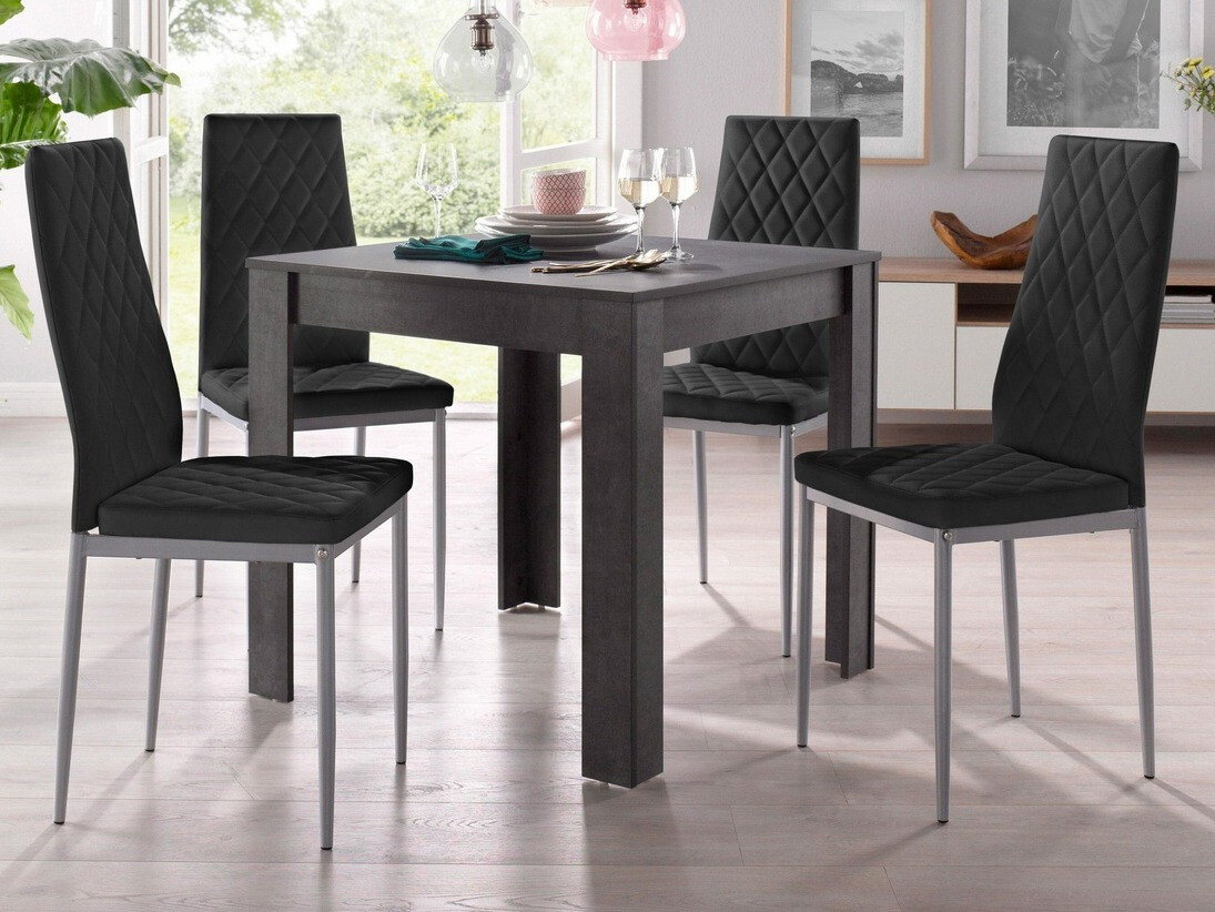 Conjunto de mesas y sillas para comedor Tulsa 568 (Negro)