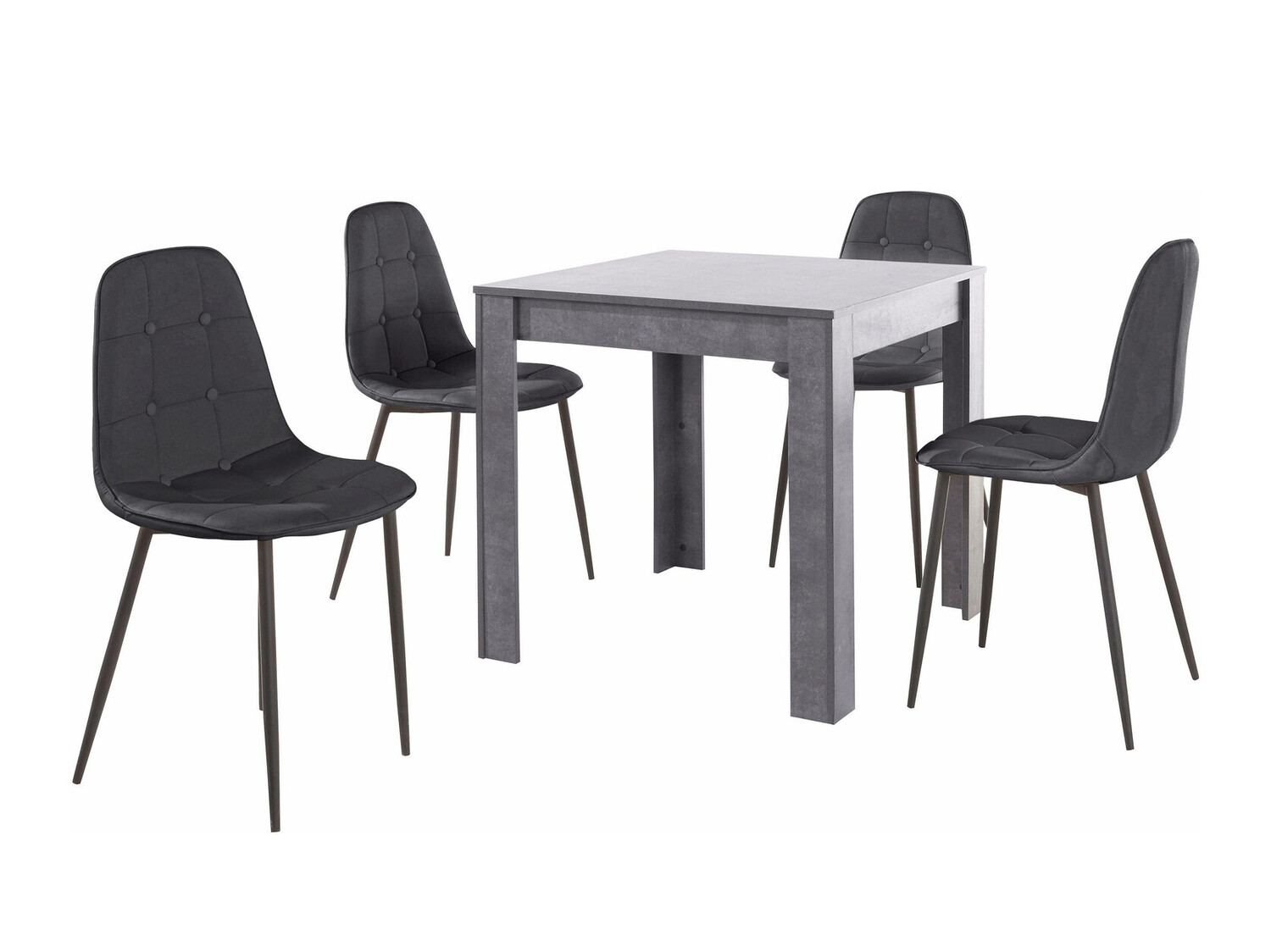 Conjunto de mesas y sillas para comedor Tulsa 570 (Negro)