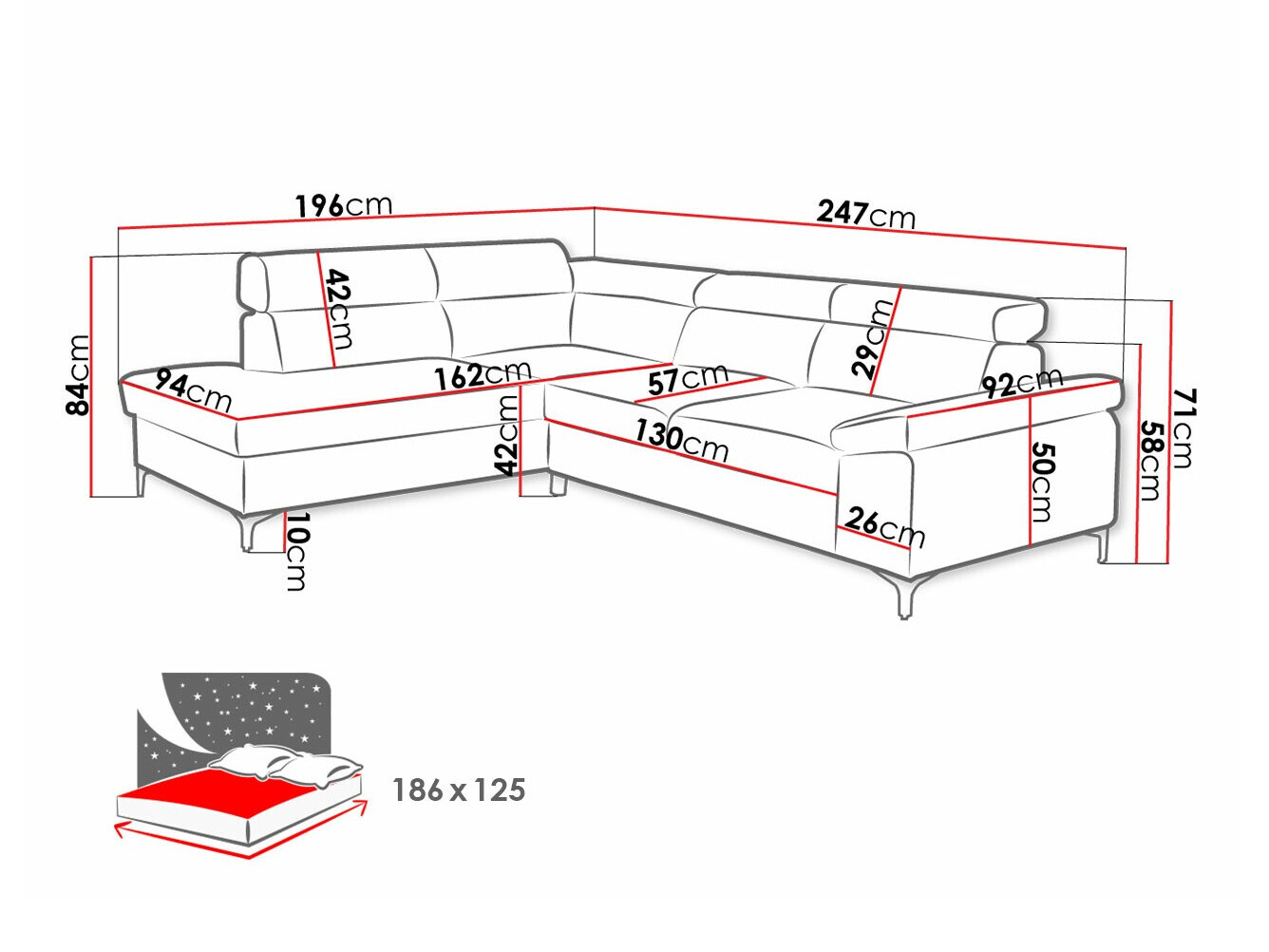 Sofá rinconero Lincoln 168 (Lars 89)