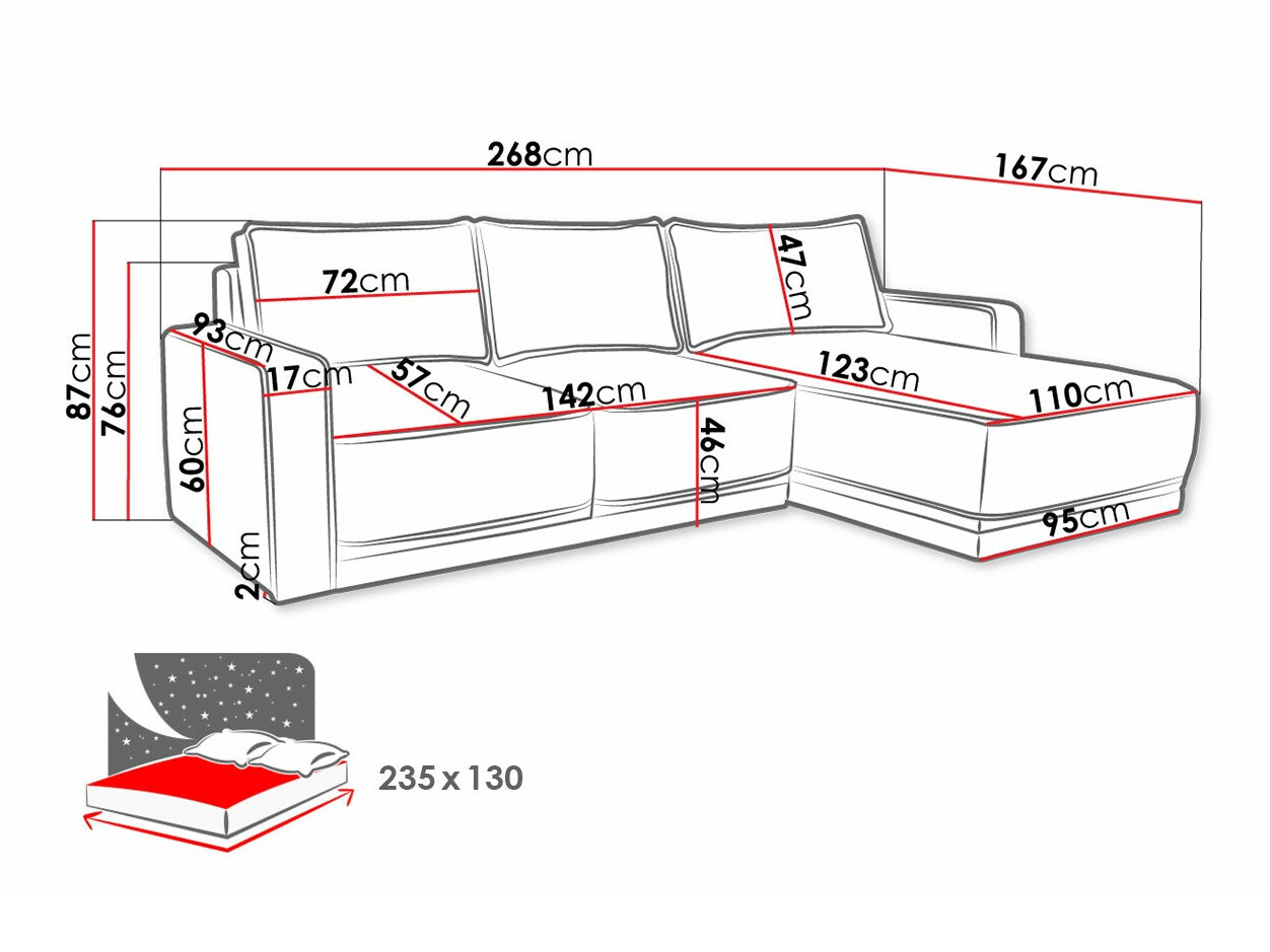 Sofá rinconero Comfivo 230 (Kronos 19)