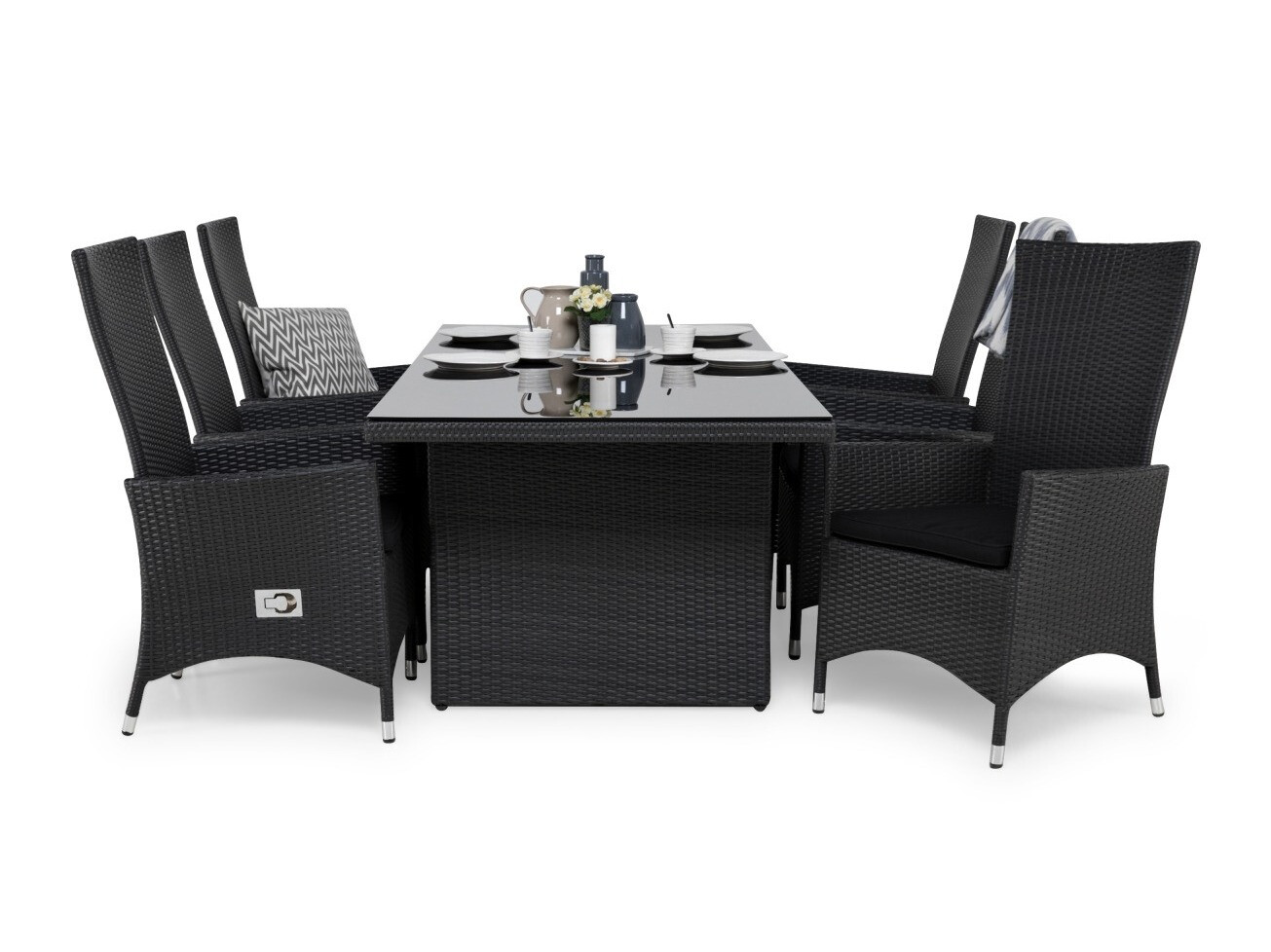 Conjunto de mesa y sillas Comfort Garden 1578 (Negro)
