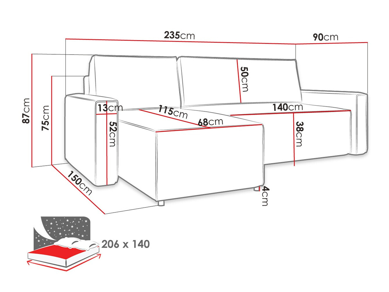 Sofá rinconero Stamford 108 (Manila 26)