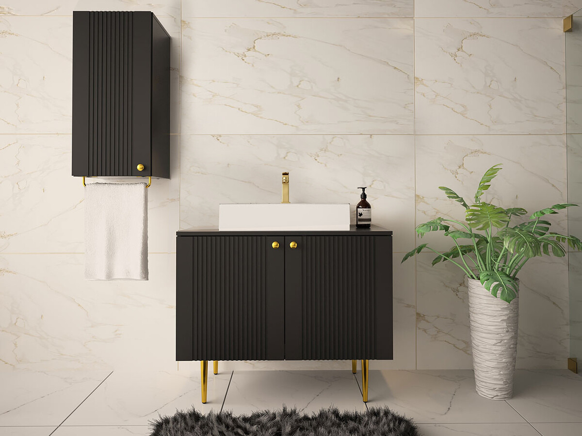 Conjunto de mueble de baño Merced P106 (Negro)