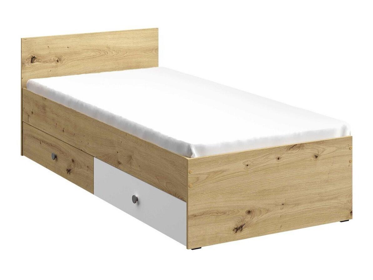 Cama Almira 113 (Roble Artisan + Blanco + Gris)