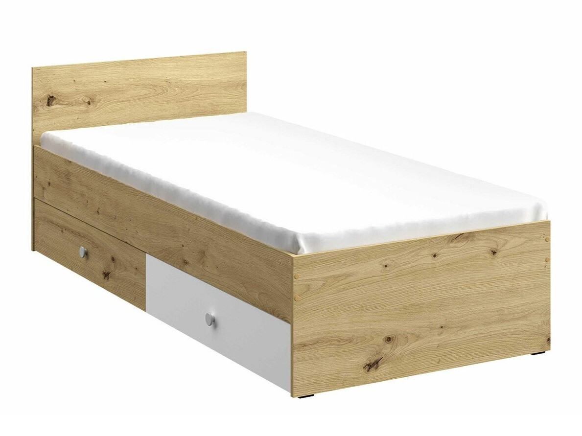 Cama Almira 113 (Roble Artisan + Blanco)