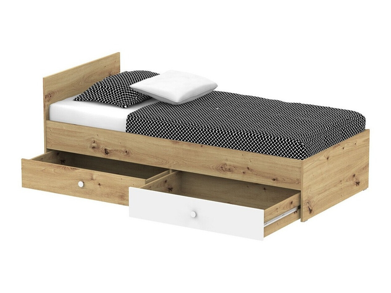 Cama Almira 113 (Roble Artisan + Blanco)