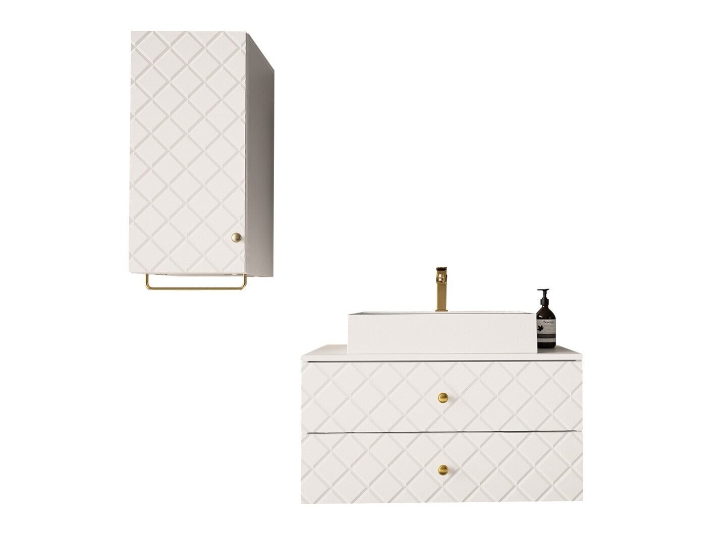 Conjunto de mueble de baño Mircalu 104 (Blanco)