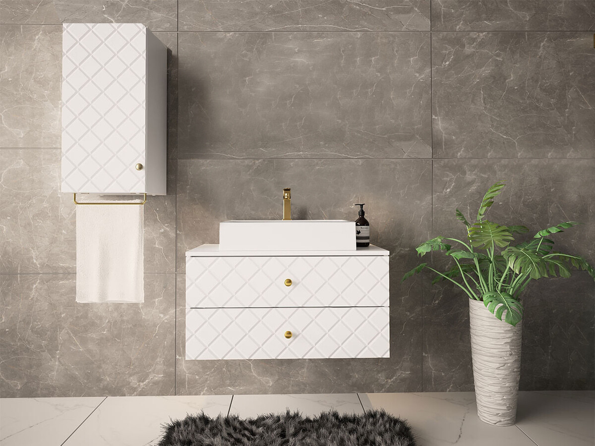 Conjunto de mueble de baño Mircalu 104 (Blanco)