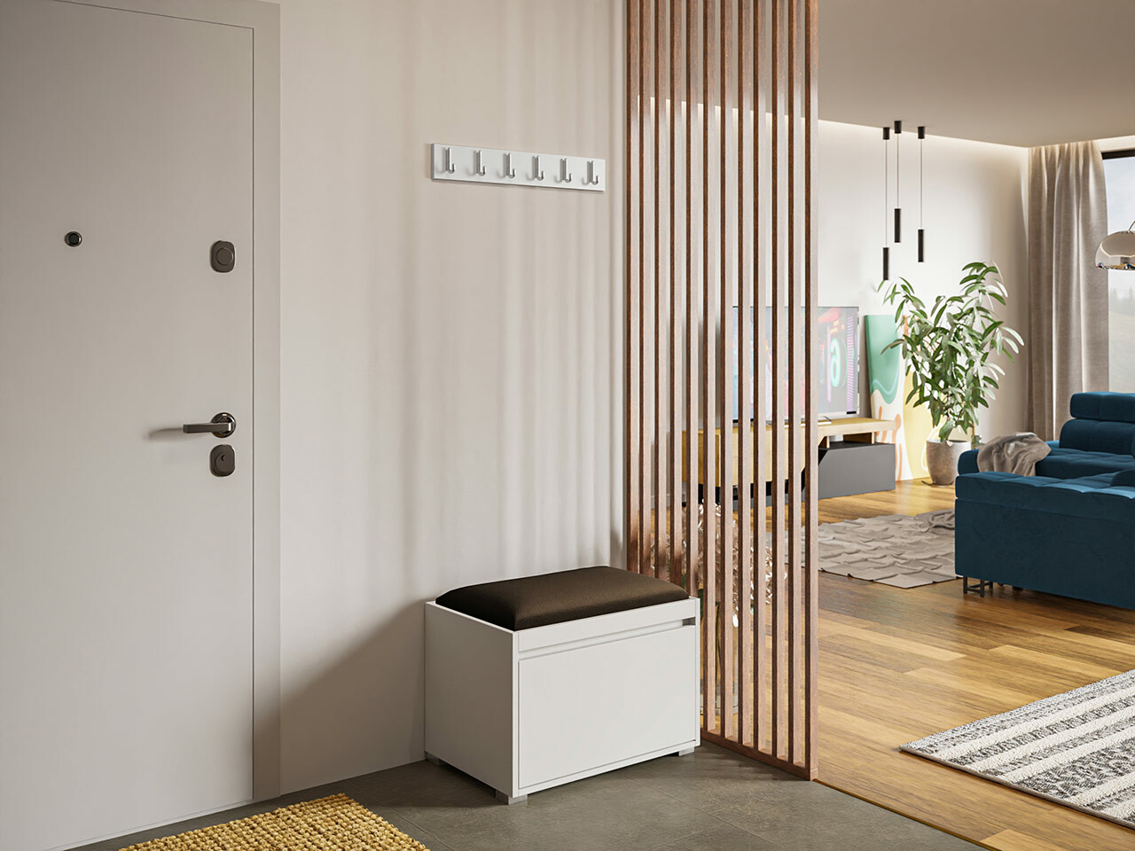 Conjunto para recibidor Comfivo 396 (Blanco + Manila 04)